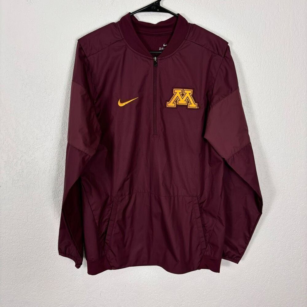 Nike Dri-Fit Minnesota Gophers Maroon Half Zip Pullover Windbreaker Jacket Small
